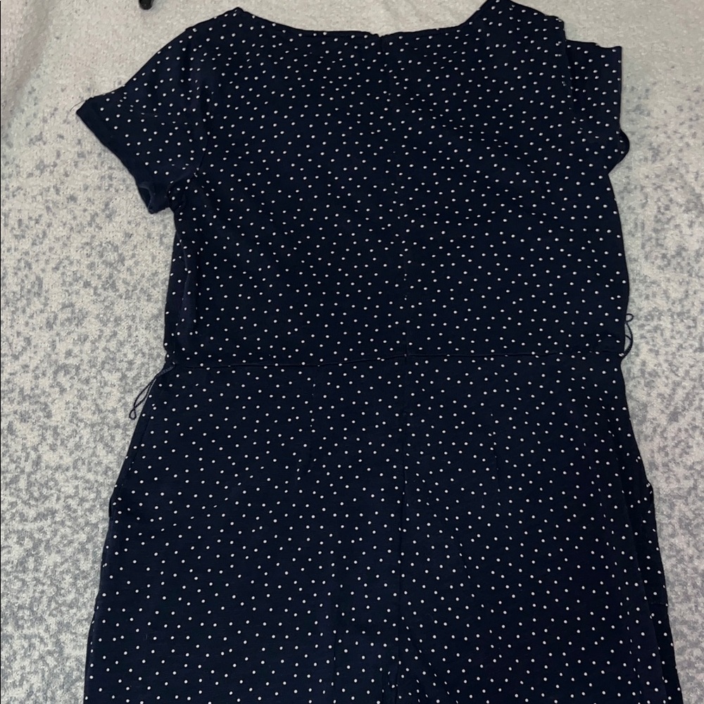 Boden Caitlin jumpsuit in navy blue with white polka dots Size 10 P - Picture 8 of 8